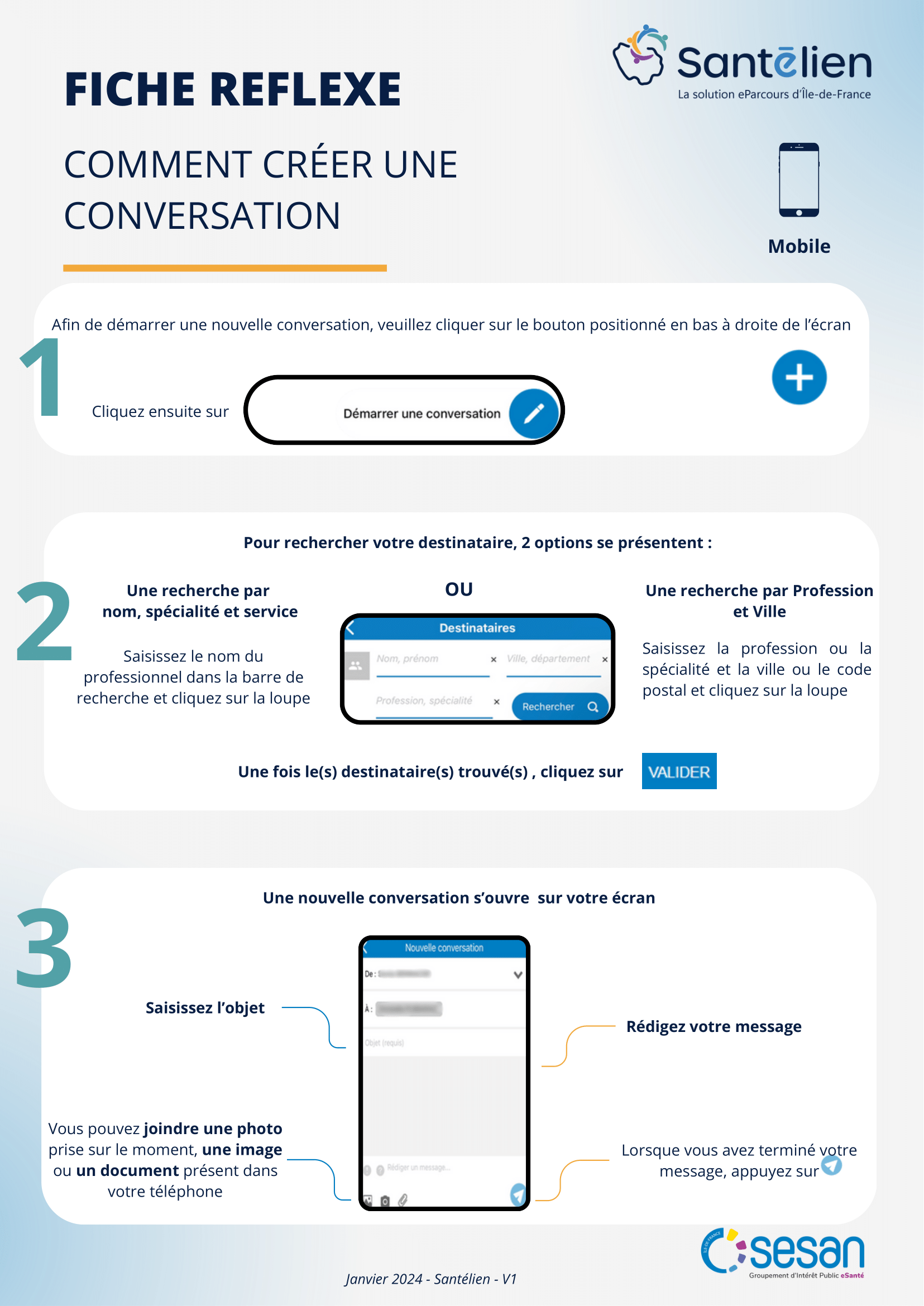 FR Comment créer une conversation - mobile