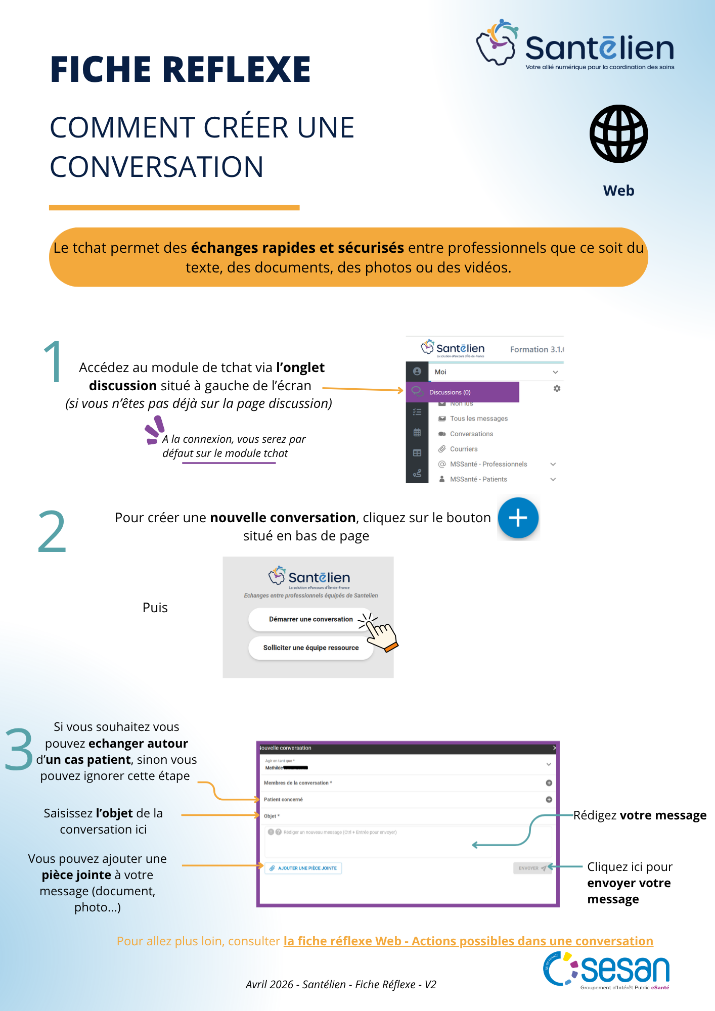 Fiche Réflexe Web Comment créer une conversation sur le tchat