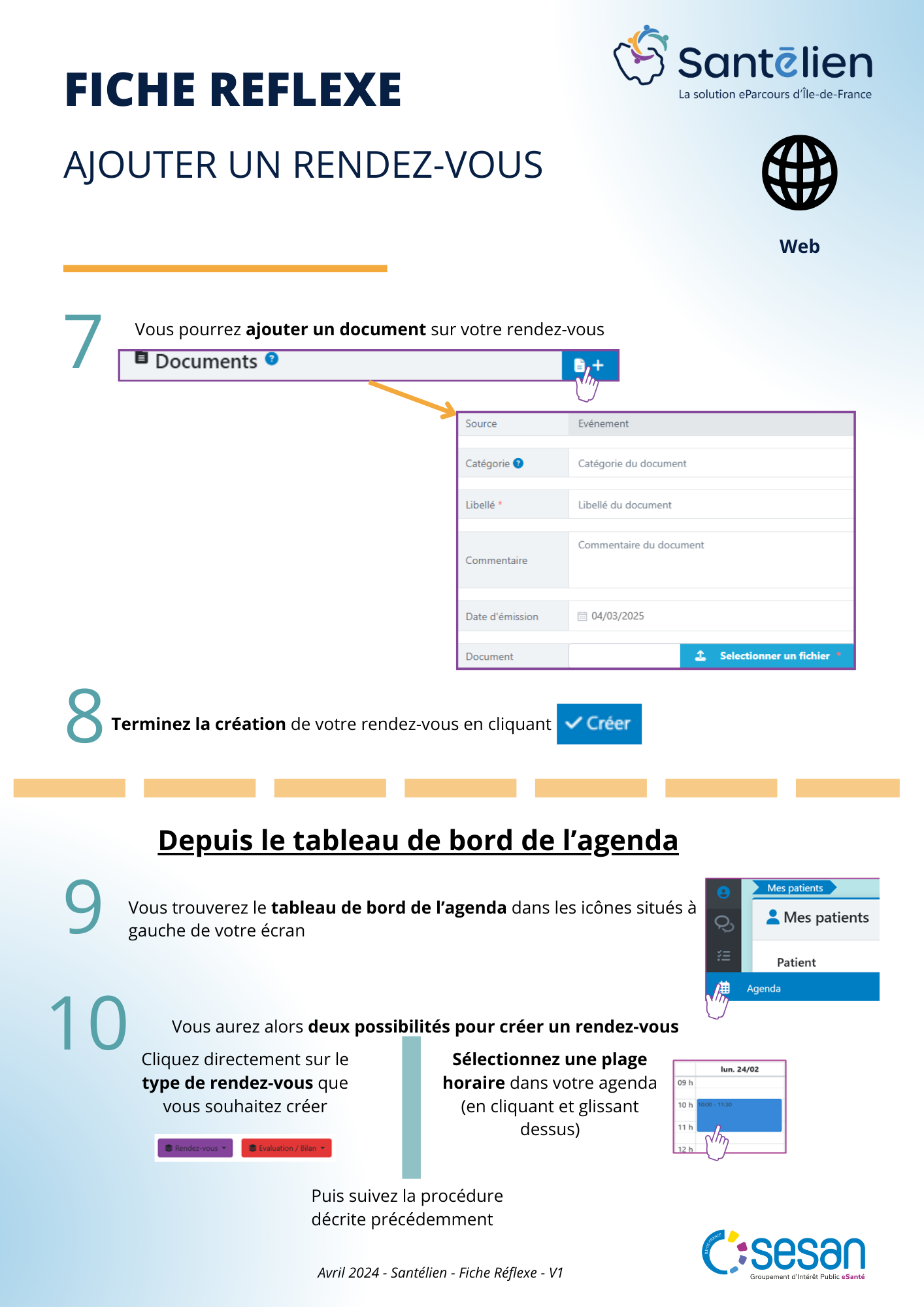 Fiche réflexe Web Ajouter un rendez-vous (2)