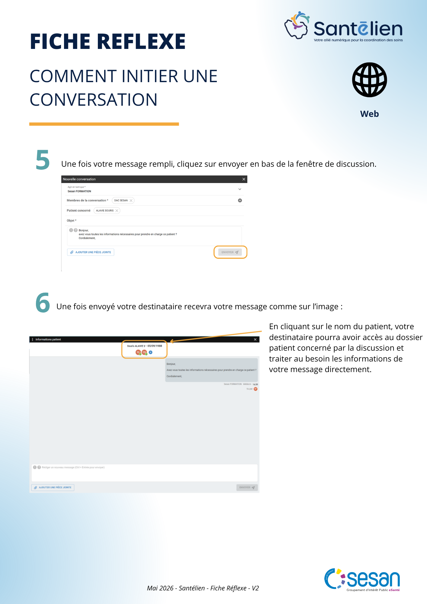 Fiche réflexe Web Comment initier une conversation depuis le dossier de coordination (1)
