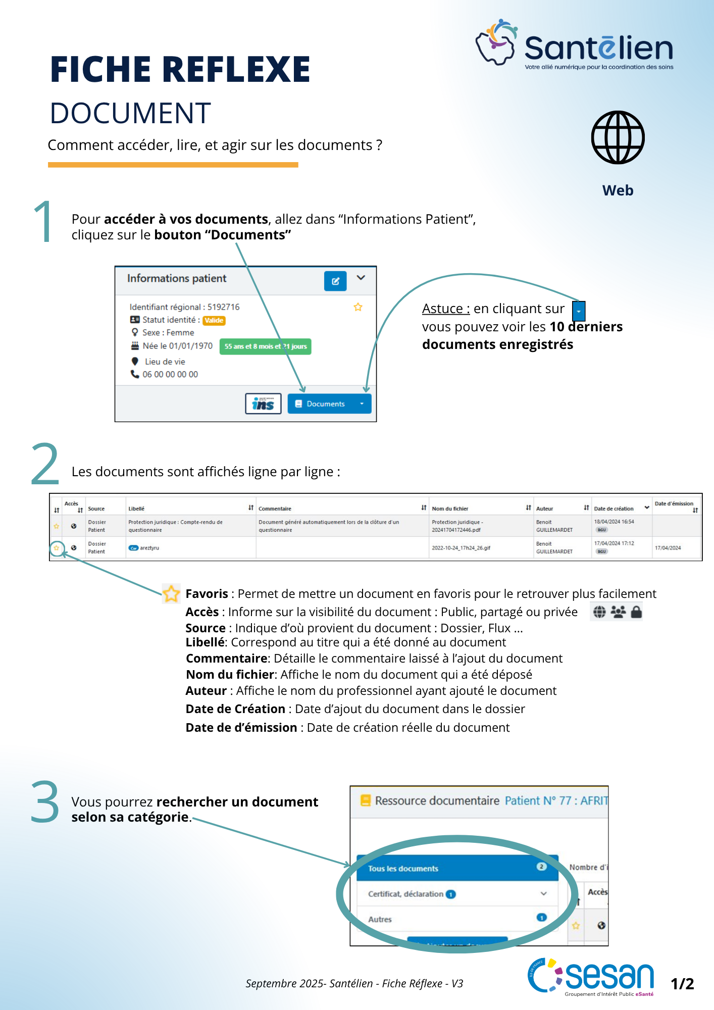 Fiche réflexe Web Consulter un document