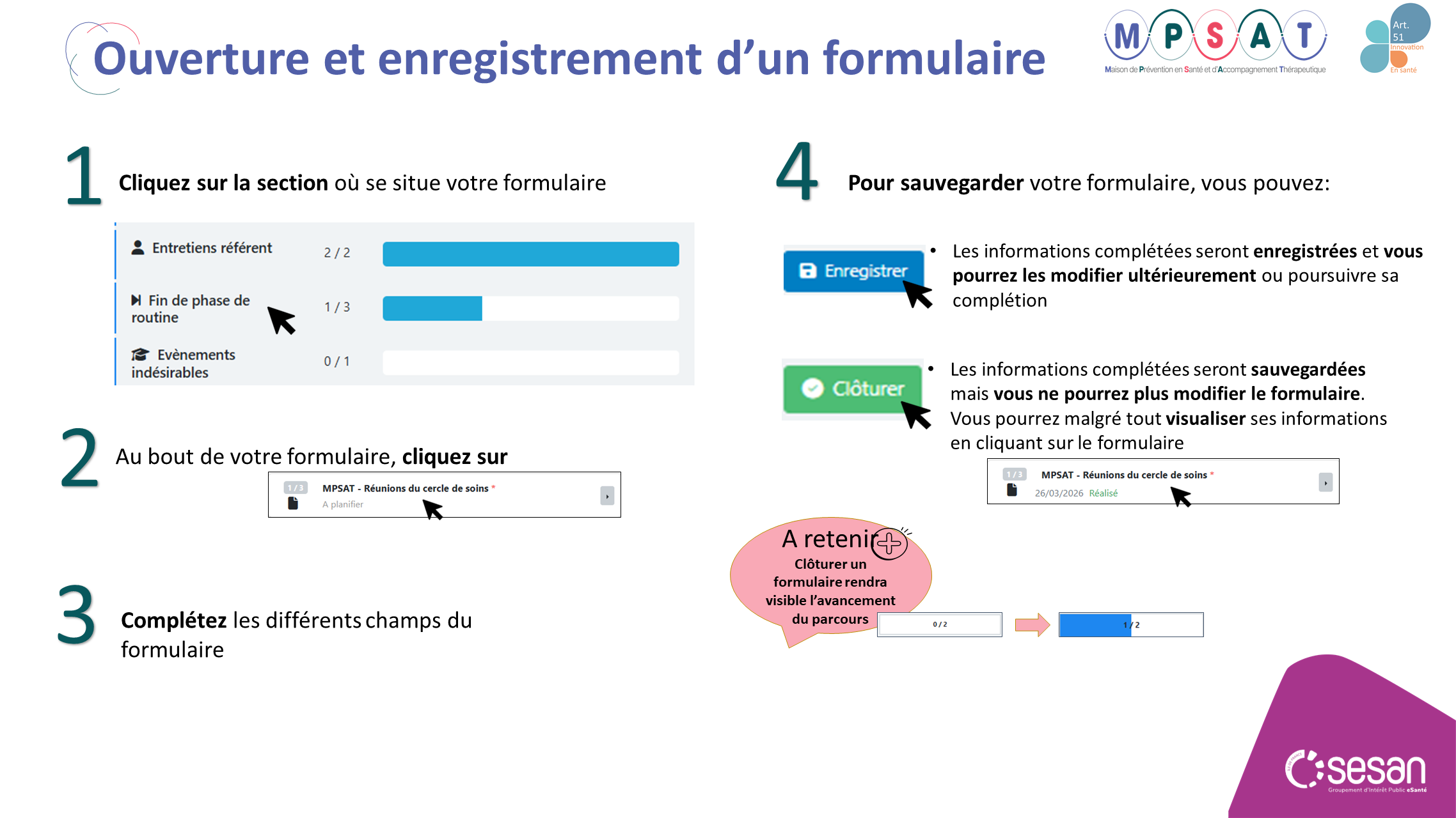 MPSAT - ouverture et enregistrement dun formulaire