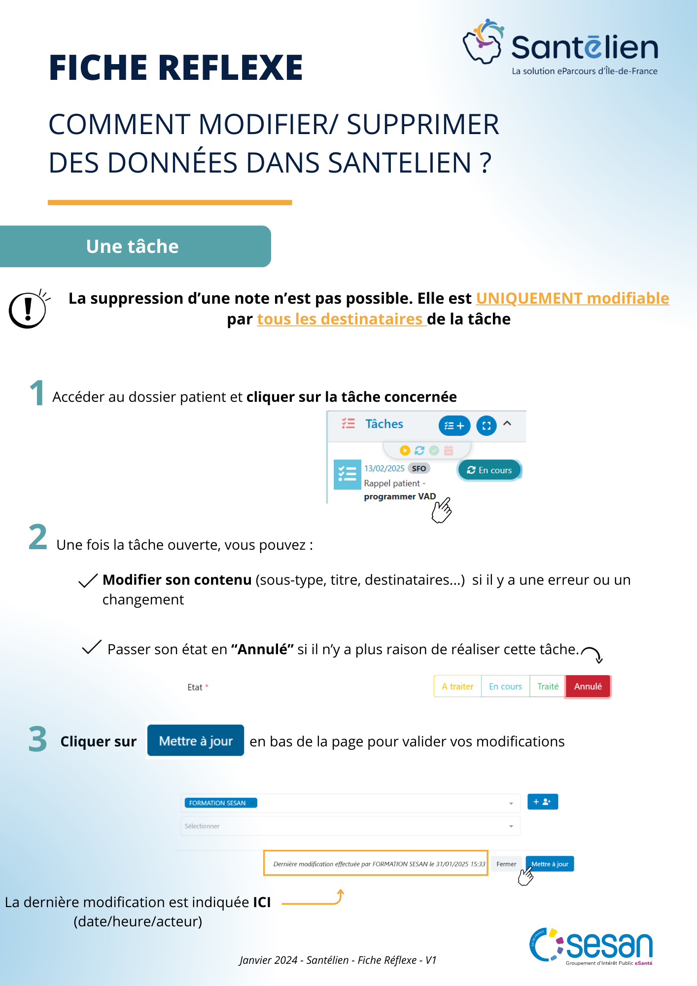Comment modifiersupprimer les données