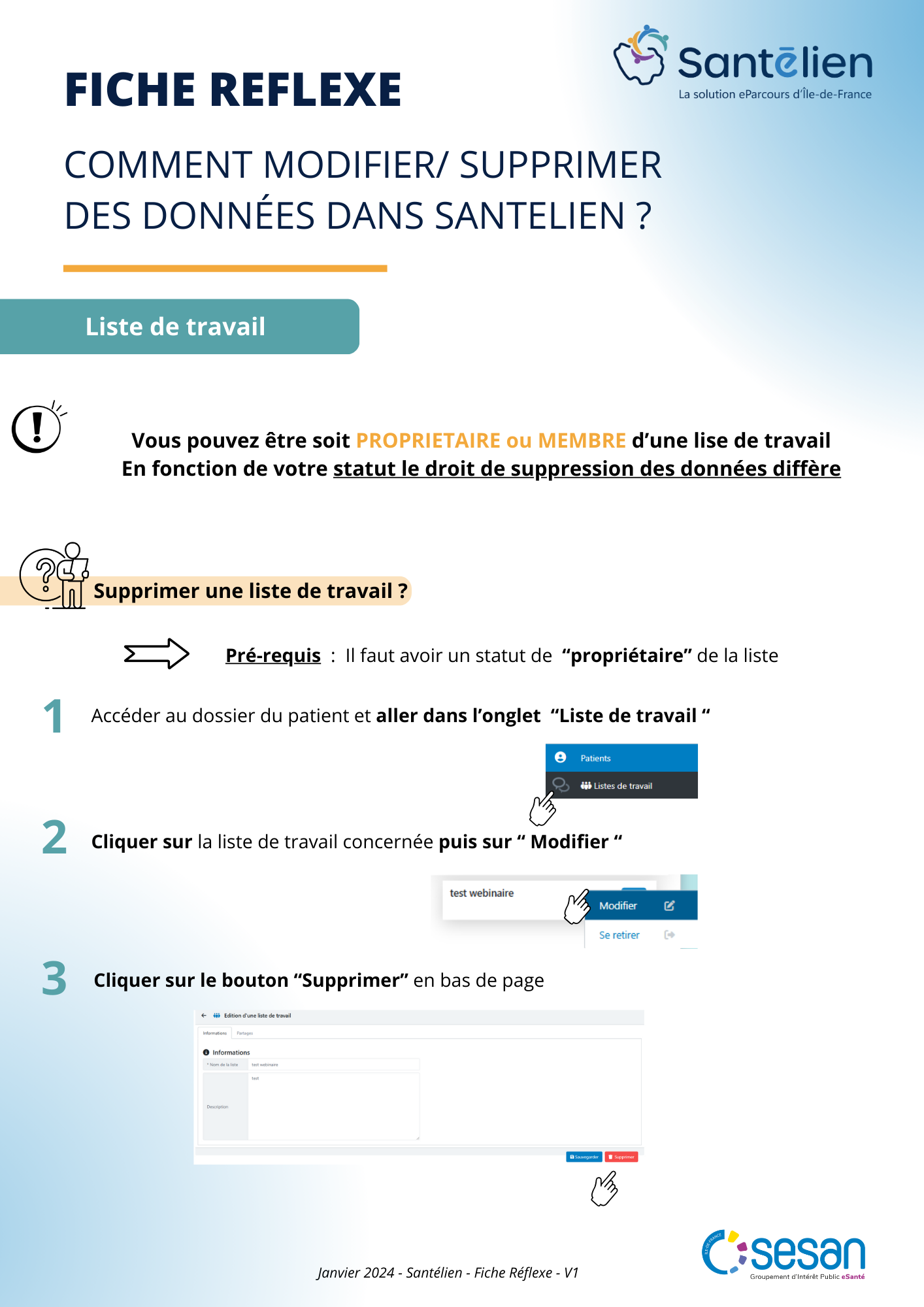 Comment modifiersupprimer les données