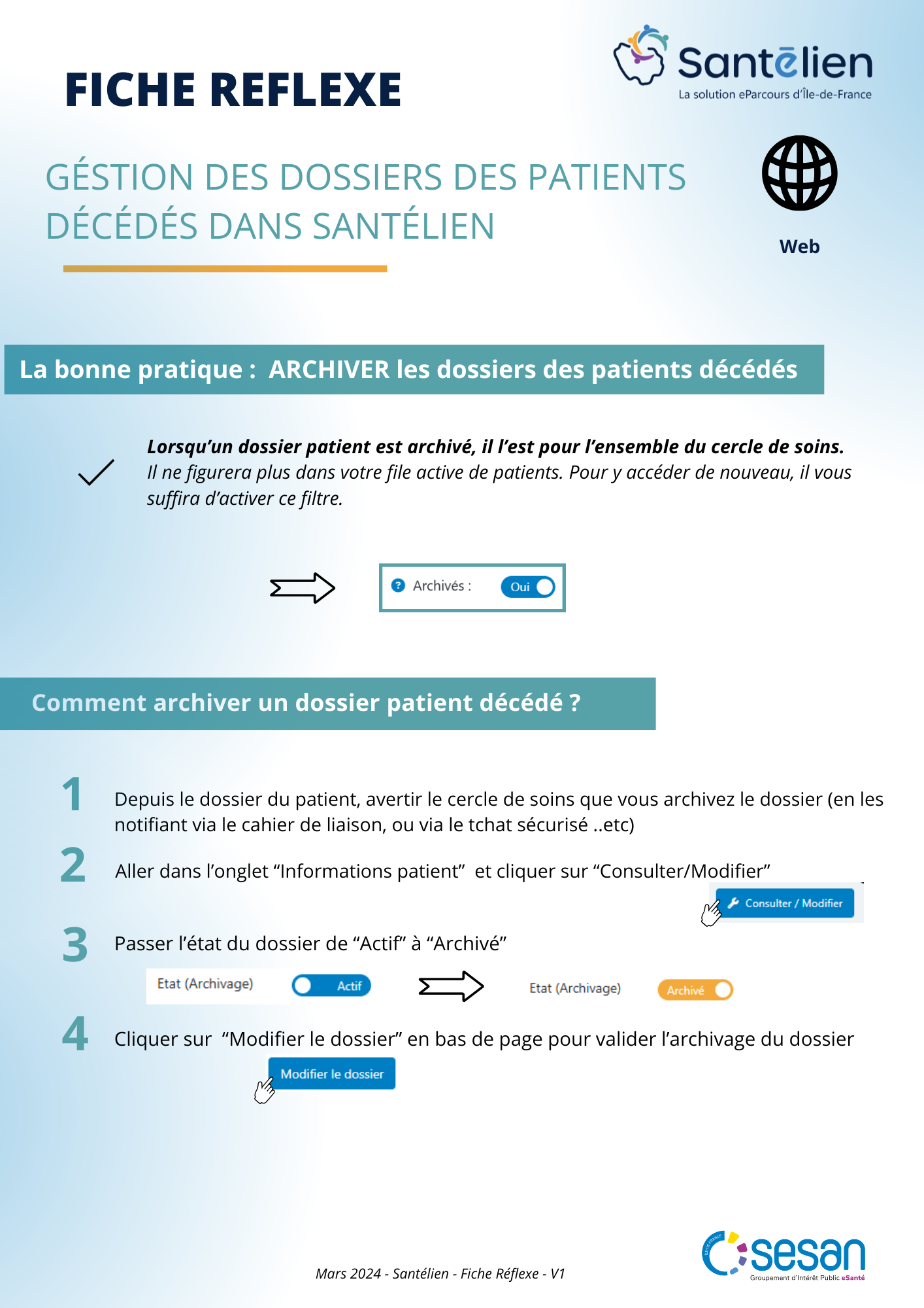 Fiche Reflexe Web Comment traiter un dossier d'un patient décédé
