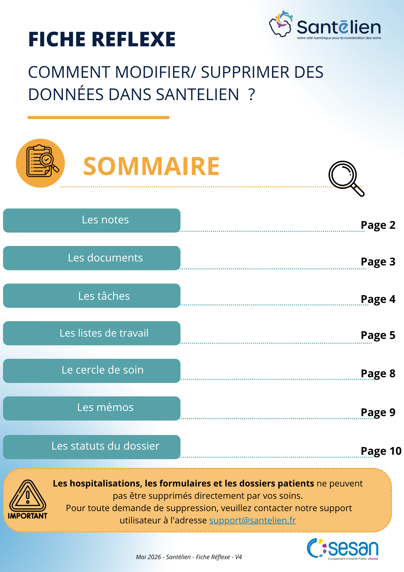 Fiche réflexe Comment modifier supprimer les données
