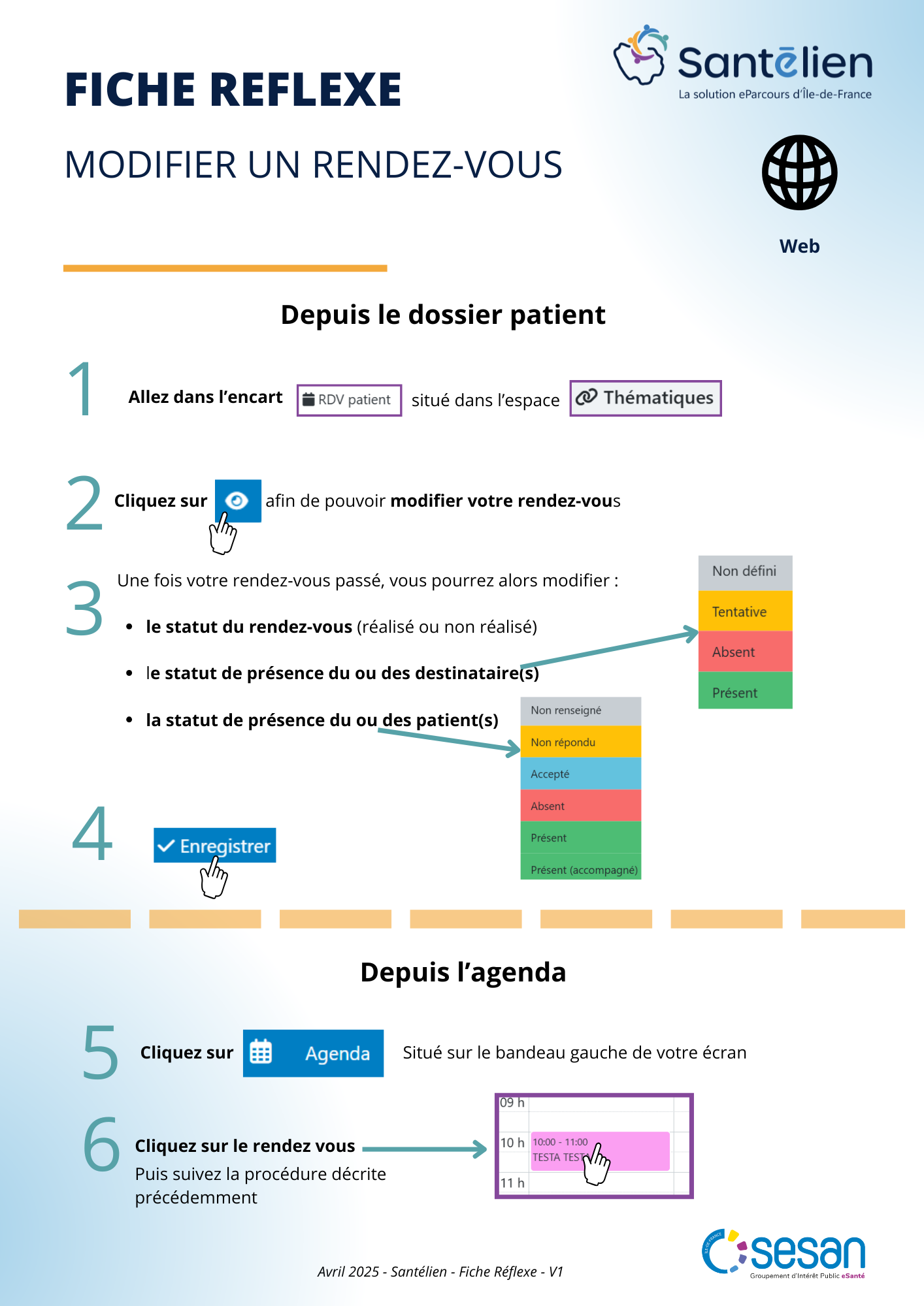 Fiche réflexe Web modifier un rendez-vous