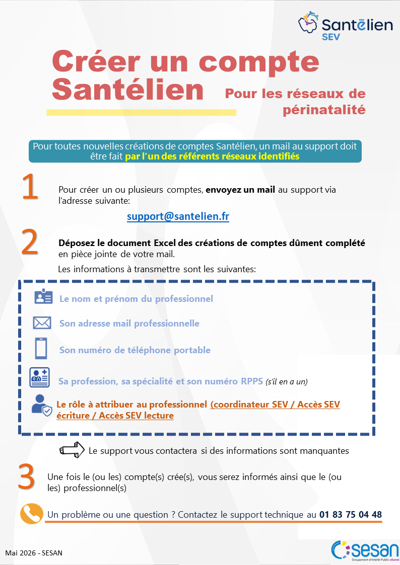 SEV - créer un compte pour les réseaux