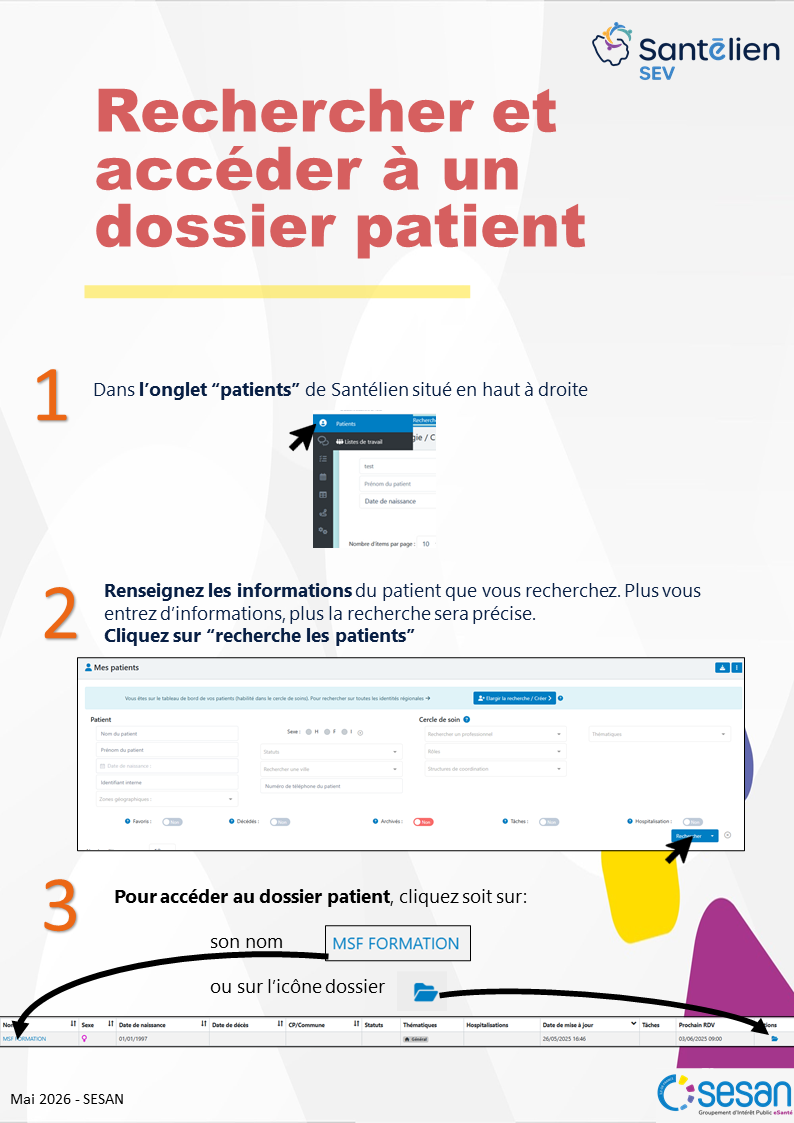 SEV - rechercher et accéder à un dossier patient