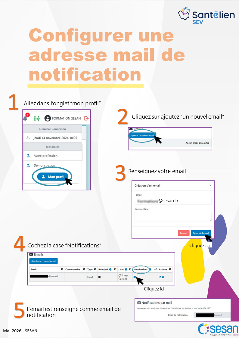 SEV - configurer une adresse mail de notification
