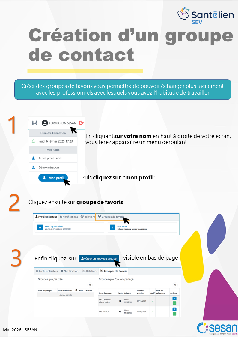 SEV - création dun groupe de contacts