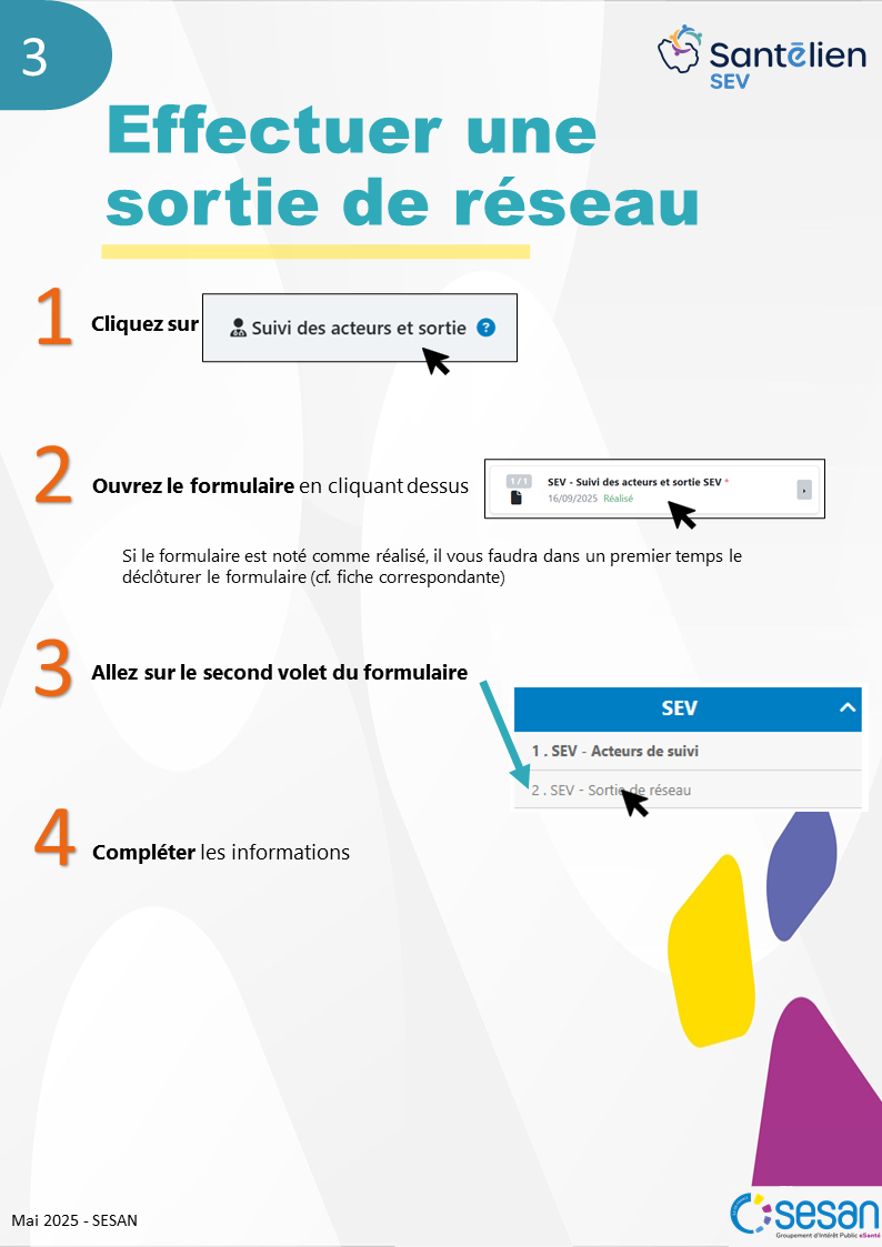 SEV - effectuer une sortie de réseau