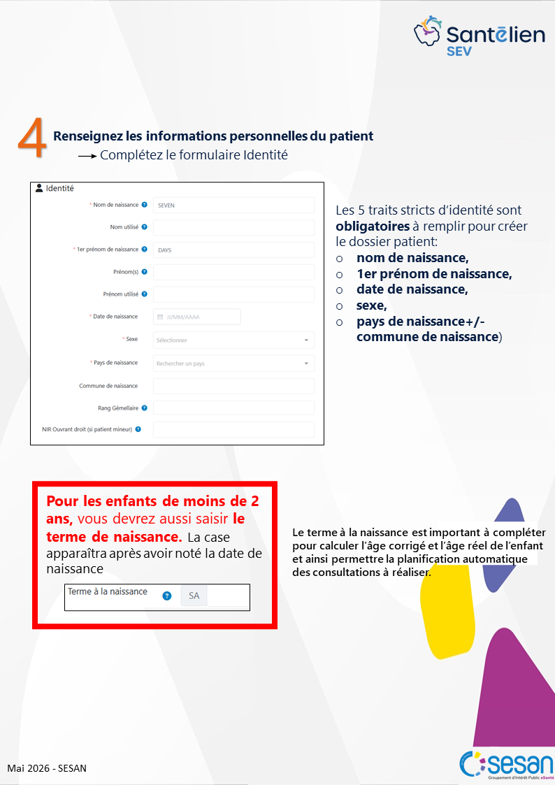 SEV - rechercher et créer un dossier patient2