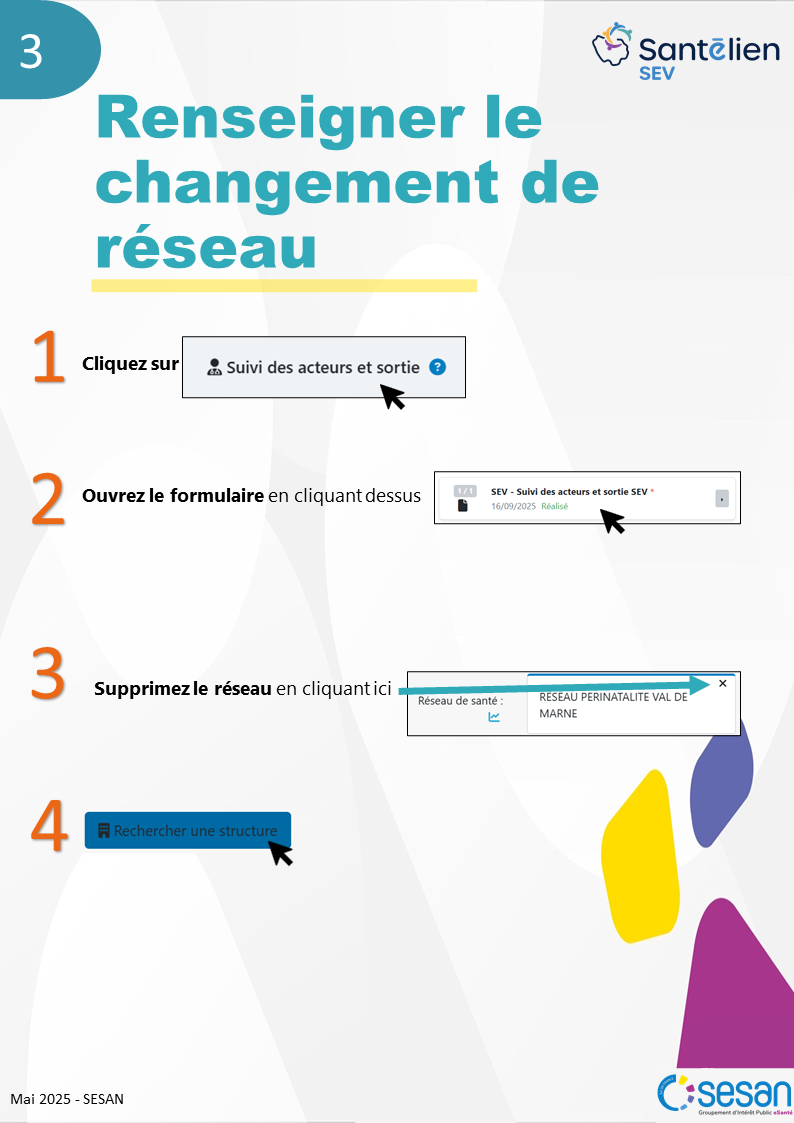 SEV - renseigner la changement de réseau