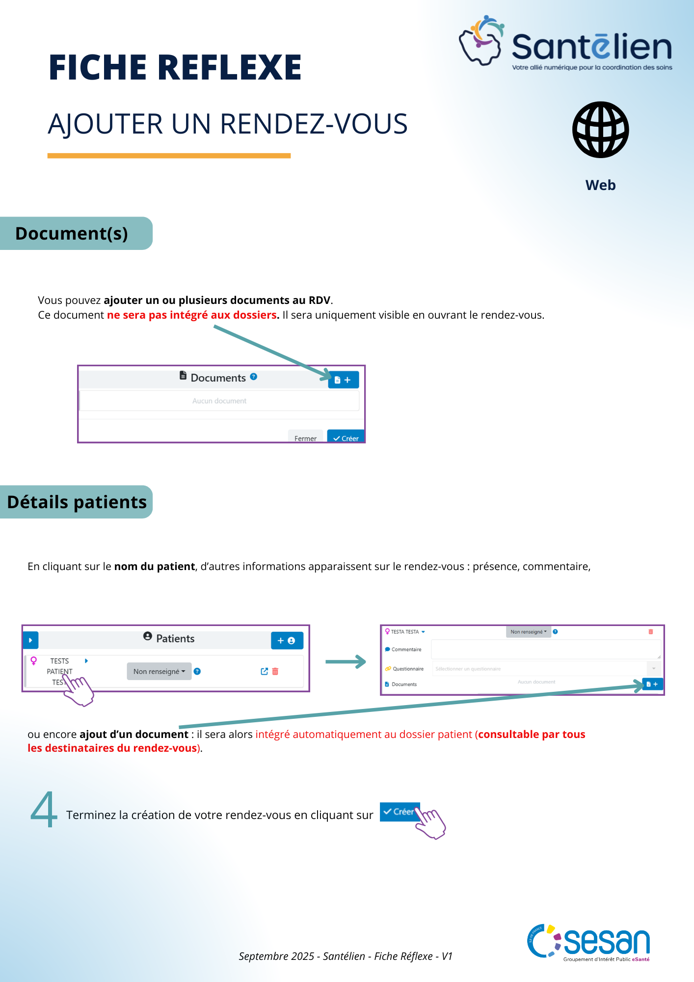 Fiche réflexe Web Ajouter un rendez-vous 2