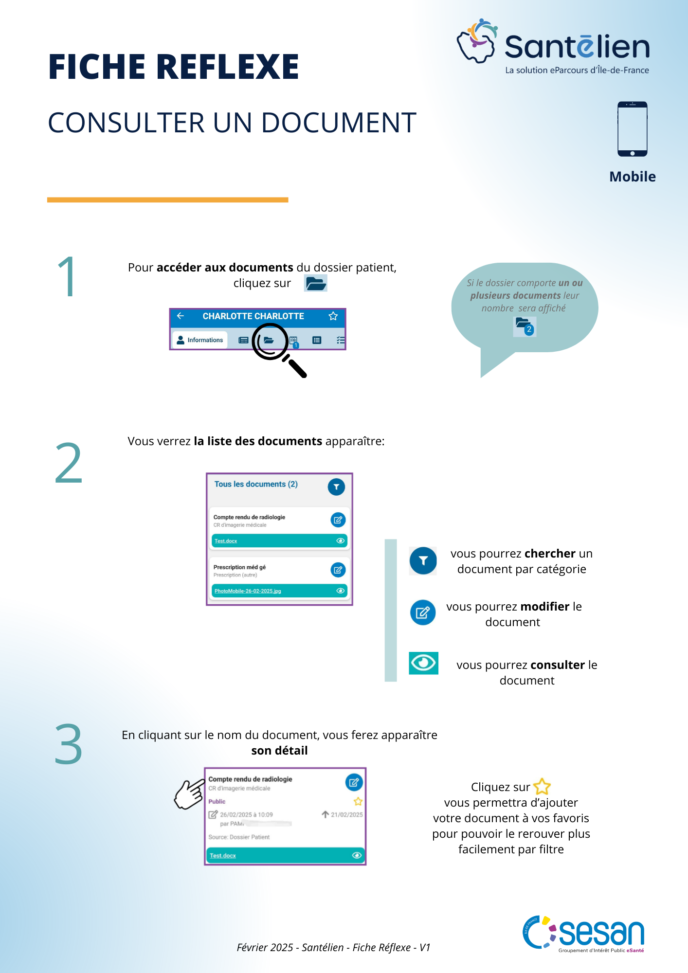 Ficche réflexe Mobile Consulter un document