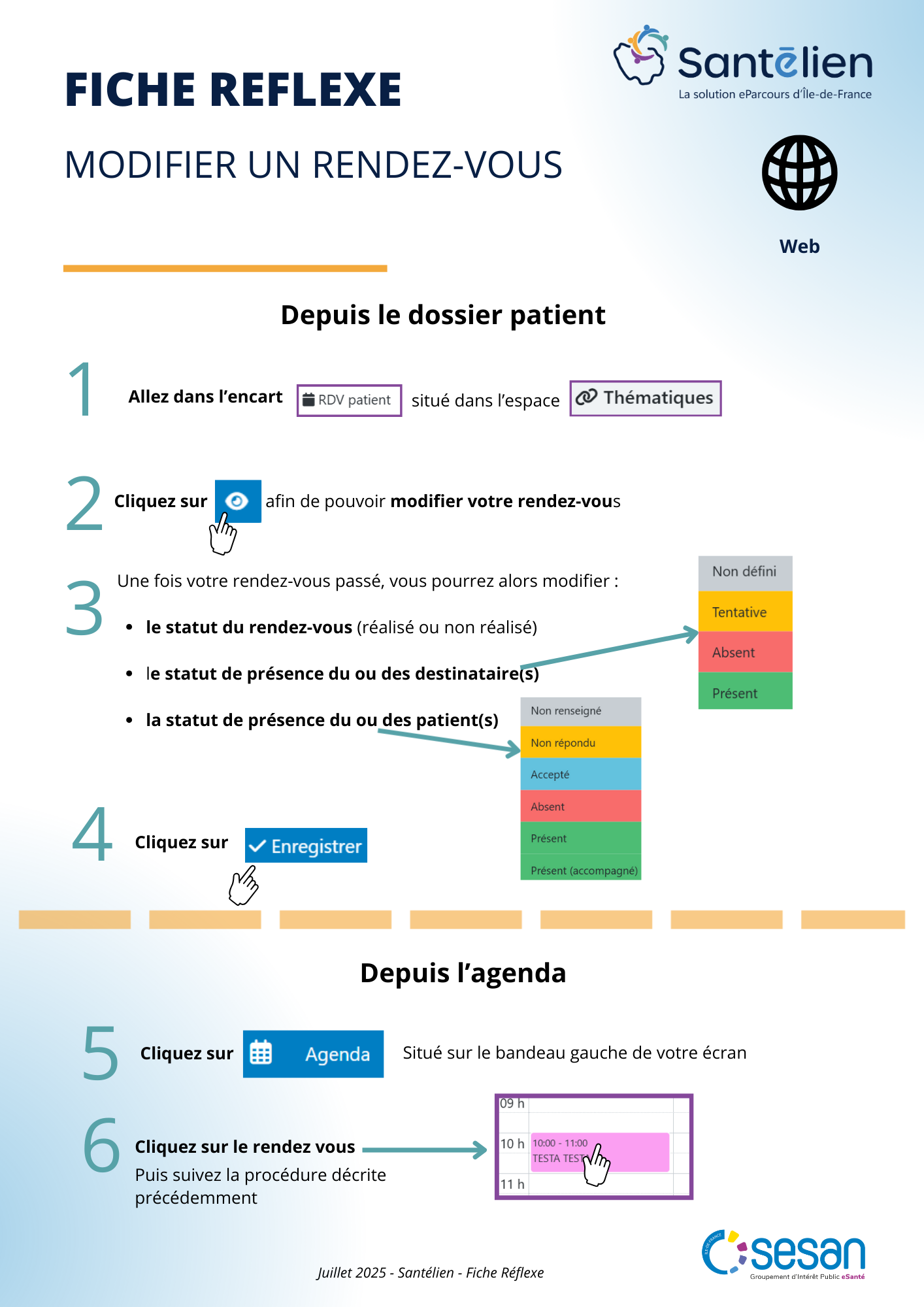 Fiche réflexe Web modifier un rendez-vous