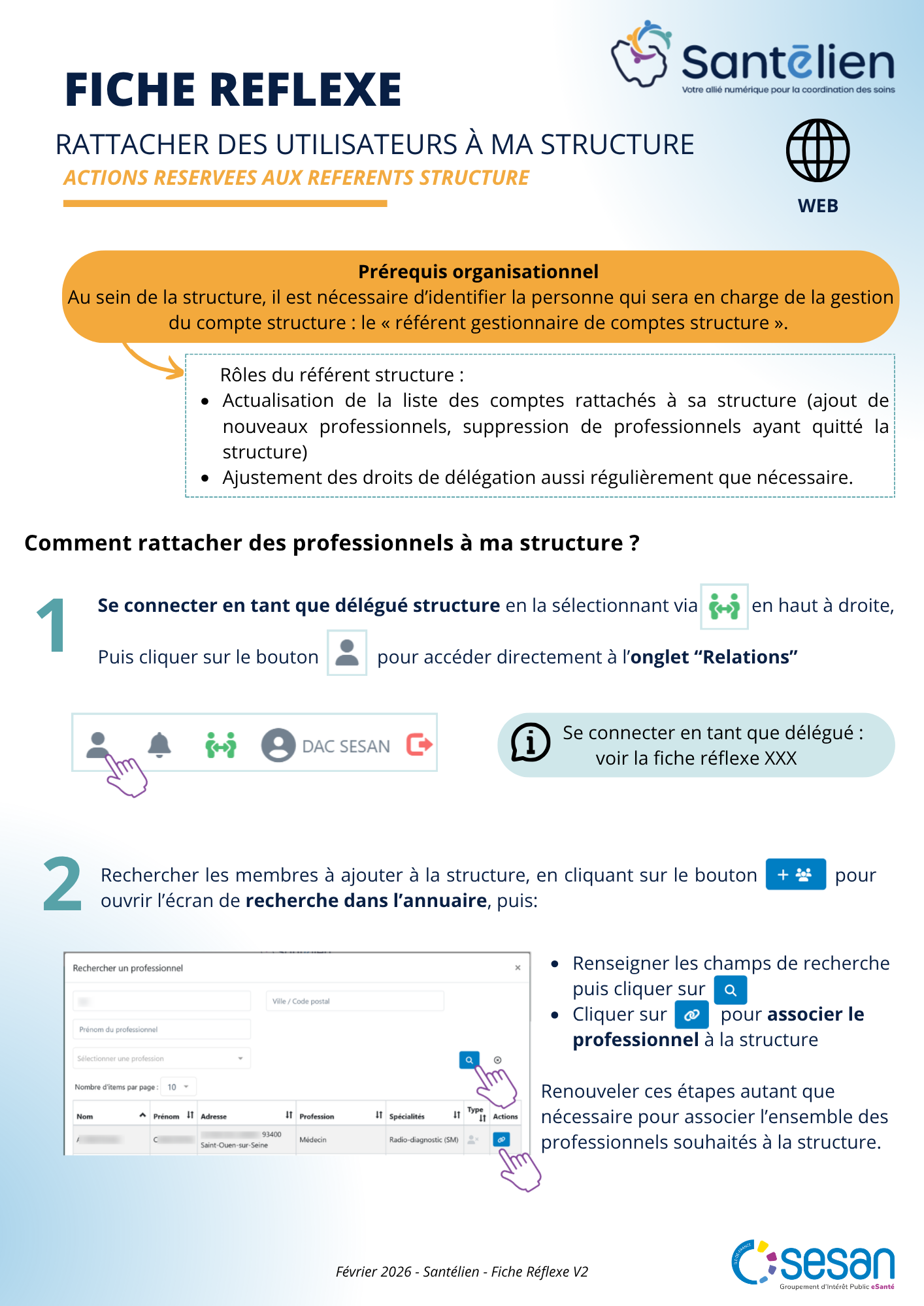 Fiche réflexe web rattacher des utilisateurs à ma structure V2